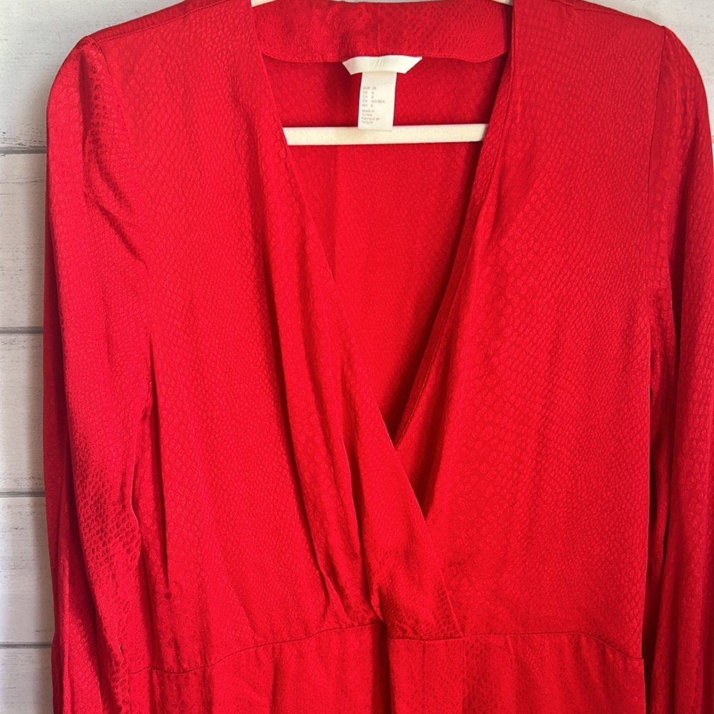 H&M Red Jacquard-weave Dress - Picture 3 of 10